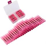 Terminales termorretráctiles, kit terminales empalme tope crimpado CESFONJER termorretráctiles, conectores sin soldadura rojos, conectores cables a prueba agua 50piezas para cable 22-16AWG