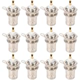 Greluma 12 Piezas BNC hembra conector de montaje en panel, BNC chasis hembra tuerca mamparo panel conector tipo soldadura adaptadores para RG58 RG59 RG6 RF cable coaxial