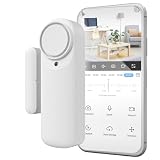 Nivian Alarma de Puerta Inteligente WiFi, Sensor Magnético para Puertas, Inalámbrico con App Móvil, Notificaciones en Tiempo Real, Botón Manual, Sirena 100dB (Unidad)