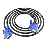 Cable VGA a VGA, Cable VGA Macho a Macho 1,8 m, Conectores Dorados 15 Pines, PC, Portátil, Monitor, TV y Proyector, Resolución hasta 1920x1200 Full HD (1080p), Transmisión de Video Nítida y Estable