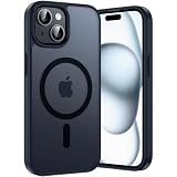 Opkiegrn Funda para iPhone 16e / 15/14 / 13, Compatible with MagSafe, Protección de Grado Militar, Magnética Carcasa Translúcida Mate Trasera Fina Antigolpes, Anti-Arañazos Respaldo, Negro