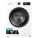 Hisense WF1I7022BWJ - Lavadora, Libre Inst., 7Kg, 1200rpm, Fondo 43,5cm | AlxAnxFn 84,5x59,5x43,5cm, Blanco, Inverter, 10% Más eficiente que A, Lav. Power 49’ y Rápido 15', Dispensador Automix