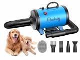 Blanlody Secador de Pelo para Perros Blower Muy silencioso 4,5 CV / 3200 W Motor de Velocidad Ajustable, para el Cuidado de Perros con 4 boquillas Diferentes Manguera elástica y Cepillo de Cuidado