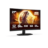 AOC C27G42ZE Gaming Monitor 27 Pulgadas 260Hz Panel Fast VA, 1ms GtG, HDR10, Adaptive Sync, (1920x1080 HDMI 1x 2.0 DP 1x 1.4) Negro