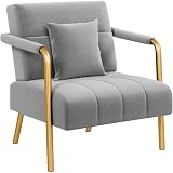 Yaheetech Sofá Individual Sillón SalónTapizado con Reposabrazos Gris