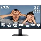 MSI Pro MP273U Monitor Profesional de 27', Panel IPS 4K 3840 x 2160 | PIP/PBP, 60Hz, 300 nits, Anti-glare, Altavoces integrados, Inclinación ajustable, HDMI 2.0b, DP (1.4a),Negro