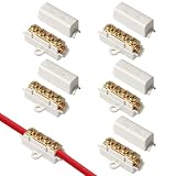 5 Regletas Cables Eléctricas 1000V 100A, Doble Fila Bloques Terminales con Tornillos Dobles, Conectores Cable de Latón para Cables de 2,5 a 16 mm²