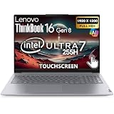 Lenovo ThinkBook 16 Gen 8 AI Business Laptop, pantalla táctil de 16 pulgadas FHD+, Intel Ultra 7 255H, 32GB DDR5, 512GB NVMe, WiFi 6E + BT, HDMI, lector de huellas dactilares, teclado retroiluminado