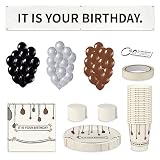 Juego de 110 pancartas de cumpleaños para decoración de fiesta de | The Office - Pancarta de vinilo de 1,8 x 0,3 m con ojales de metal para colgar