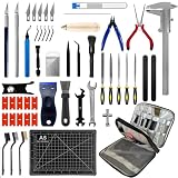 70PCS Accesorios Impresora 3D, Kit de Herramientas Impresoras 3D con Set de Limpieza de Toberas, Agujas de Limpieza, Herramientas de eliminación, Cuchillo de reparación, Herramientas Impresora 3D