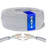 Mr. Tronic Granel Cable Ethernet Cat 6 De 100m, Bulk Cable de Red LAN Para Internet Rápida & Fiable - AWG24 Cat6 a Granel, 1 Gbps Internet 250 MHz UTP CCA (100 Metros, Gris)