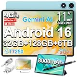 TECLAST P50 Tablet 11' Android 16, 90Hz Tablets 32GB+128GB, 4G LTE, 8000mAh | 2GHz Octa-Core T7250, Dual SIM, 6TB TF, Widevine L1, GPS, 5G WiFi/13MP/OTG, Gemini AI Tableta con Lápiz+Funda+Cargador, 2026