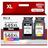 PG-545XL CL-546XL Tinta Repuesto para Canon 545 546 para Canon Pixma TS3350 TS3355 TS3450 TS3451 TS3150 TS3300 TR4651 TR4550 TR4551 MG2550s MG2950 Cartucho Tinta para Canon 545 y 546 XL (2-Pack)