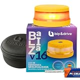 Baliza V16 Homologada DGT con Geolocalización | Luz de Emergencia Coche LED 360° 1km | Conectada DGT 3.0 | Resistente a la Lluvia | Indicador de Batería | Bip&Drive (Baliza + Funda)