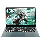 Ordenador Portáti AND Ryzen5 7520H, 15.6 Pulgadas PC Portatil 16GB RAM 1TB SSD, Laptop Gráficos Radeon, Desbloqueo Huellas Dactilares/Teclado Retroiluminado, Tipo-C+USB 3.0+Mini-HDMI+5000mAh Battery