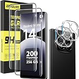 ZAXGLAR Protector Pantalla para Xiaomi Redmi Note 14 Pro 5G(Not 4G) / Xiaomi Poco X7 5G Cristal templado,2 x Protectores de Pantalla + 2 x Protectores de Lente de Cámara,Sin burbujas y duradero