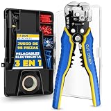 S&R Pelacables Automático Set: 70 Terminales Aislados, 25 Abrazaderas de Cable, 1 Cinta Aislante, 1 Marcador. Herremienta electricista