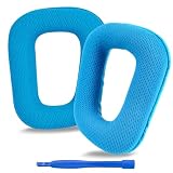 Linkidea Almohadillas de Repuesto para Logitech G430, G930, G35, F450, G432, G332, Cubiertas de oído (Malla/Azul)