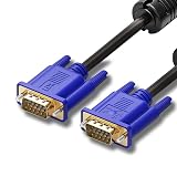 Herfair Cable VGA 1,5 m, para monitor de computadora con núcleos de ferrita, chapado en oro, compatible con proyectores, televisores de alta definición, pantallas para ordenador portátil