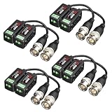 ANLINK 4 pares de conectores de balun de video pasivo 4K 8MP HD, CCTV BNC pasivo para cable BNC macho a través de CAT5/5E/6 par trenzado transmisor CCTV sistema de cámara CCTV (4 pares, tipo tornillo)