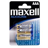 Maxell LR03-B4MXL - Pila alcalina AAA, 1.5V, pack de 4 unidades