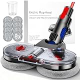 NIKYJM Cabezal de Fregona Eléctrico para Dyson V7 V8 V10 V11 V15 Accesorio de Fregona para Dyson con Depósito de Agua Extraíble, Depósito de Llenado y 8 Trapeadores Lavables