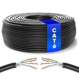 Mr. Tronic Granel Cable Ethernet Cat 6 De 100m, Bulk Cable de Red LAN Para Internet Rápida & Fiable - AWG24 Cat6 a Granel, 1 Gbps Internet 250 MHz UTP CCA (100 Metros, Negro)