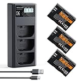 K&F CONCEPT 3-Pack LP-E6P Batería 2280mAh y Cargador, Compatible con Canon R6 Mark II/III, R5 Mark II, C50, R5 R6 R7, 5D 6D 7D Mark II y más.
