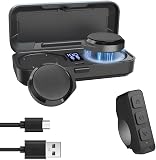 OBEST Auriculares Bluetooth Moto, Auriculares inalámbricos TWS para Casco de Moto,con Estuche de Carga, Bluetooth 5.3 y cancelación Activa de Ruido ANC, batería de 1900 mAh, para Todo Tipo de Cascos
