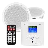 Power Dynamics BTW30SET Amplificador Bluetooth con 2 Altavoces de Techo