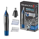 Remington Cortapelos Nariz y Orejas Nano Series - Recortador Pelos Nariz, Orejas y Cejas, Recortador Vertical, Cabezal de Corte Rotativo, 2 Peines, Resistente al Agua - NE3850