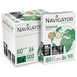Navigator Universal - Papel multiusos para impresora - A4 80gr - 500 Unidad ( Paquete de 5) ,Total-2500 hojas