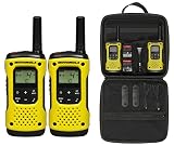 Motorola Solutions - T92 H20 Pack, Walkie Talkie, 2 Unidades, Color Amarillo y Negro, Uso Libre sin Licencias, 8 Canales y 121 Subcanales A9P00811YWCMAG, Botón para Llamadas de Emergencia