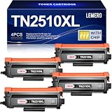 Lemero TN2510XL Tóner MFC-l2827dw MFC-l2800dw 3000 Páginas Negro 4 por Pack