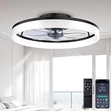 DWDVBL Modernos Ventilador de techo con luz silencioso 48W 220V Ventilador techo con luz y mando a distancia LED Regulable Dormitorio Cocina 6 Velocidades