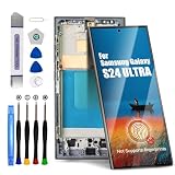 DTD Pantalla para Samsung Galaxy S24 Ultra LCD de Repuesto, Pantalla táctil, Montaje con Herramientas (Negro con Marco, sin Recon