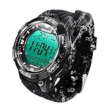 10 ATM Agua Resistente Digital Reloj Deportivo de Buceo con Funciones de Alarma y Cronómetro, Soporte Zona Horaria Dual, Temporizador de Cuenta Regresiva, Formato de 12/24 Horas