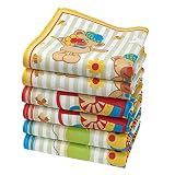 Merrysquare - 6 Niño Pañuelos - 100% Algodón- 27 centimetros (Teddy)