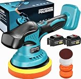 Yofuly Pulidora Orbital a Batería 6 Pulgadas, 8 Velocidades, 2x2000mAh, Compatible Makita 18V, para Detallado Auto