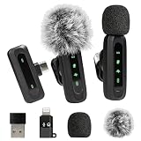 Deecam Micrófono inalámbrico para Android/iOS/PC 360 °,cancelación de Ruido omnidireccional,micrófono con Clip,para grabación de vídeo,Tiktok,Youtube,Vlog Podcast Creator