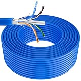 MEIPEK Cable Ethernet Cat 6a 100 Metros, Alta Velocidad Cable de Red 100m | Extralargo FTP Blindado Gigabit Azul Cables LAN, 24AWG CCA 1Gbps 500MHz Granel Cables Internet Patch para Router Módem
