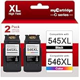 myCartridge PG 545 CL 546 XL PG-545XL CL-546XL Compatible con Canon 545 546 para Canon Pixma MX495 TR4550 TS3150 TS3350 MG3050
