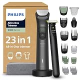 Philips Recortadora todo en uno de 23 en 1 Serie 9000 + OneBlade - Afeitadora y cortapelos hombre para rostro, cabeza y cuerpo, 27 longitudes (0,2-20 mm), recargable, MG9561/30