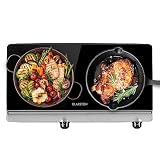 Klarstein Placa Vitroceramica, Placa Vitrocerámica Electrica 2400W, Vitro Eléctrica 2 Fuegos, Placas Vitro Electrica Cocina, Cocina 2 Fogones, Vitroceramicas, Encimera Cocinas
