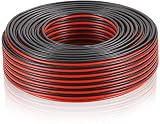 Electraline 10839 Cable de alta fidelidad 03VH-H para altavoces, Sección 2x0.75mm, 50m, Negro/Rojo