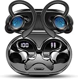 Auriculares Inalambricos Deportivos, Auriculares Bluetooth 5.4 HiFi Estéreo con 4 HD Mic, 60H Cascos Inalambricos Bluetooth con Cancelacion Ruido ENC, IP7 Impermeable Cascos, Pantalla LED/Control App