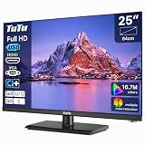 TuTu Full HD Televisor 25 Pulgadas (64 cm) No Smart, TU25Q1F-EM, 2026 | Sintonizador Digital DVB-T/T2-C-S/S2, HDMI, Reproductor Grabador USB, VGA, Modo Hotel, 220V