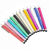 12 Pcs Lápiz Capacitivo para Pantallas Táctiles, Stylus Lápiz Capacitivo de Pantalla Táctil Portátil, Lápiz Capacitivo Multicolor para Todos los Dispositivos de Pantalla Táctil Universal