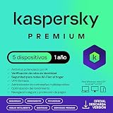 Kaspersky Premium Total Security 2026 | 5 Dispositivos | 1 año | Anti-Phishing y Firewall | VPN ilimitada | Gestor de contraseñas | Control parental | Soporte 24/7 | PC/Mac/Móvil | Código por email