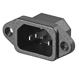 CABLEPELADO - Conector de Alimentación | Enchufe Conexión Segura, Duradera y Rápida | Adaptador Instalación para Equipos Electrónicos y Electrodomésticos | (C14 IEC 320 Macho)